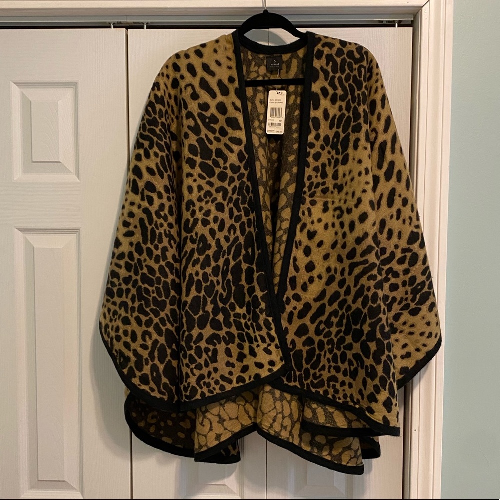 V. Fraas NWT Leopard Ruana